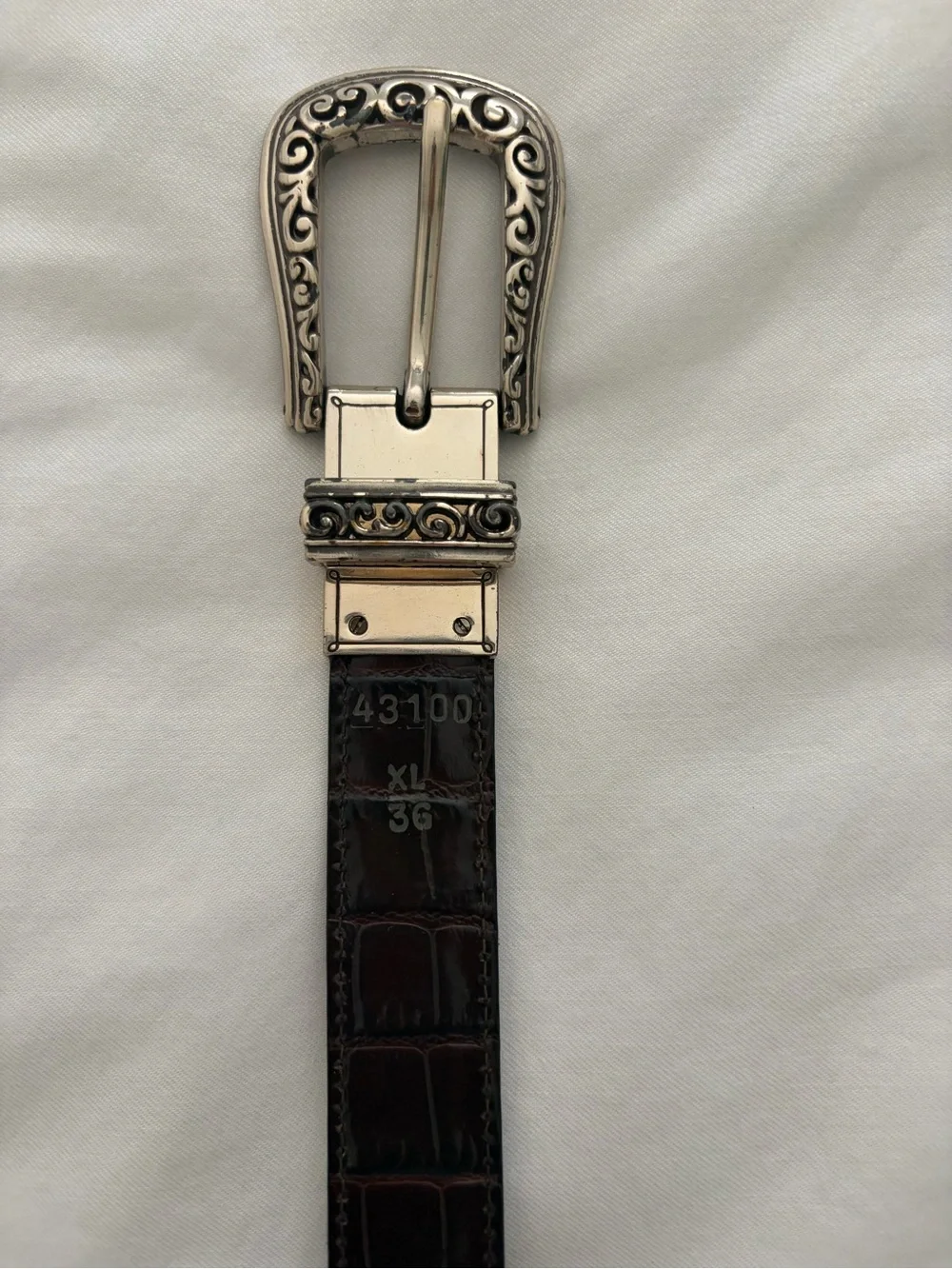 Brighton Belt 43100 Sz M/30 Brown Black Leather Reversible Silver - Picture 4 of 11
